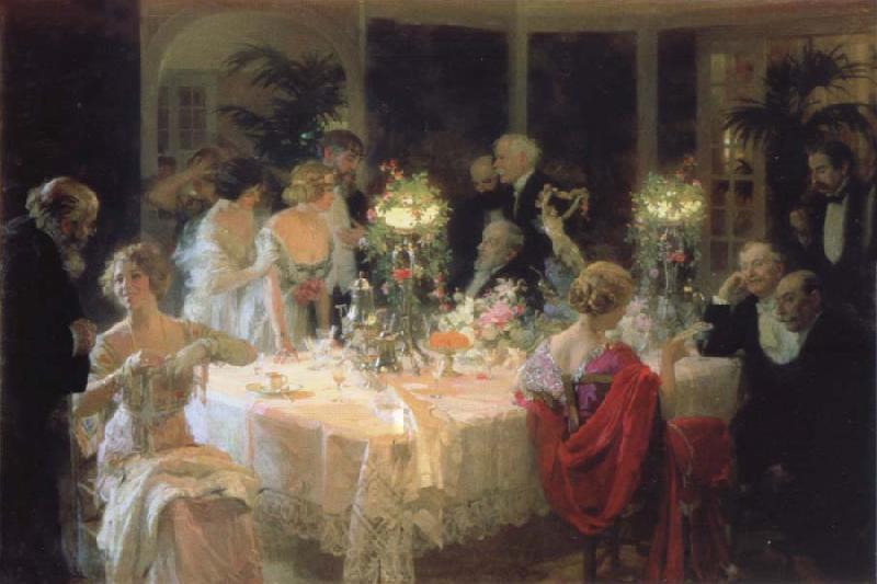 Jules-Alexandre Grun The end of the supper France oil painting art